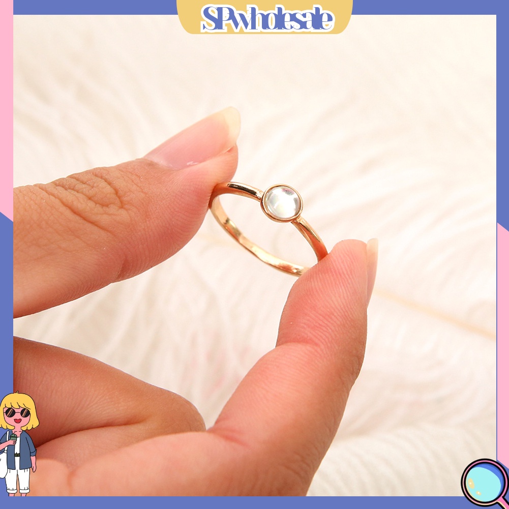 <SPwholesale> Nhẫn Mỏng Đính Ngọc Trai Giả Thanh Lịch Cho Nữ