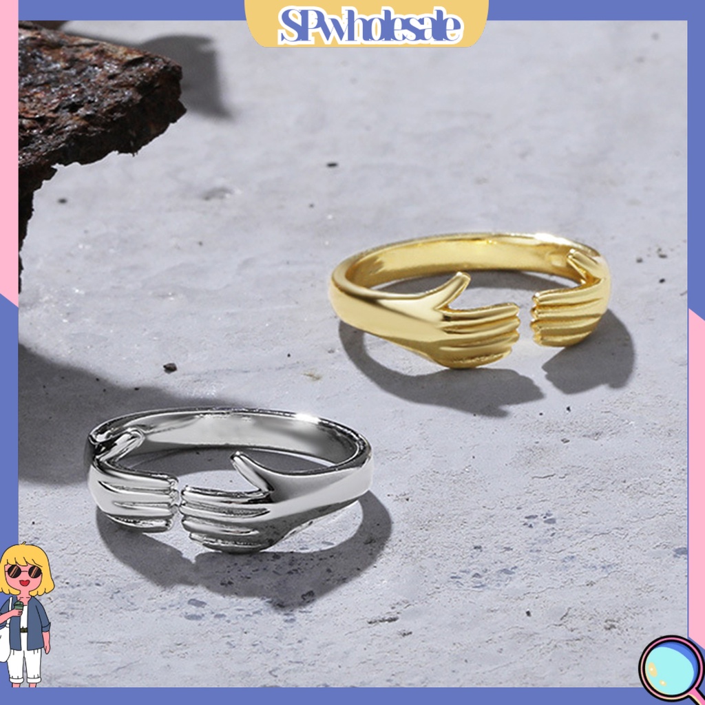 <SPwholesale> Nhẫn Hình Học Mạ Điện Mịn Màng Điều Chỉnh Được Trang Sức Quyến Rũ Cá Tính Retro Dành Cho Nữ