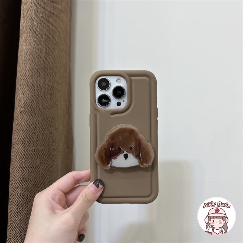 Ốp Điện Thoại TPU Mềm Chống Mồ Hôi In Hình Cún Có Giá Đỡ Cho Iphone 14 Pro Max 11 12 11 Pro Max X XS