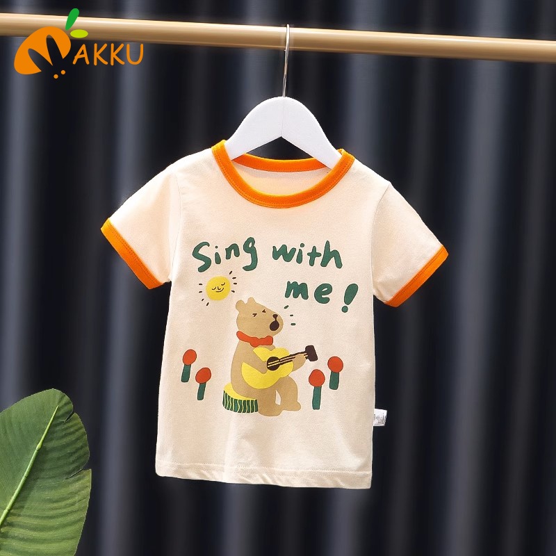 Áo Thun Tay Ngắn In Hình Gấu Dễ Thương Cho Bé