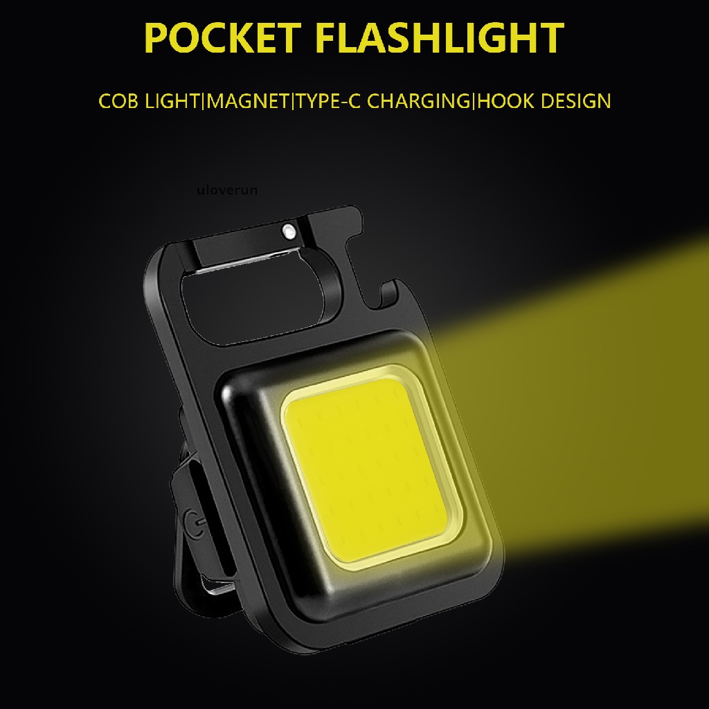 Đèn COB Mini Sạc USB Dạng Móc Khóa Tiện Lợi