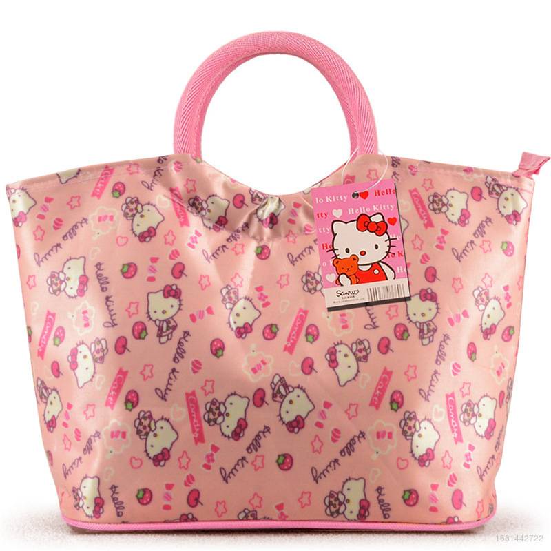 Sanrio Túi Mua Sắm Vải Oxford Chất Lượng Cao Chống Thấm Nước In Họa Tiết Hello Kitty