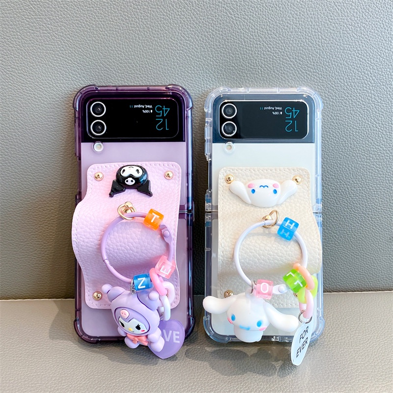 Ốp Điện Thoại PC Cứng Hoạt Hình Kuromi Cinnamoroll Cho Samsung Galaxy Z Flip 3 Z Flip 4 W23 ZFlip3 ZFlip4