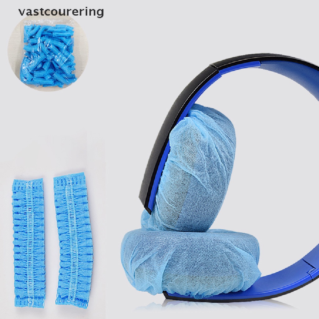 Set 20 Vỏ Bọc Tai Nghe Bằng Vải Không Dệt Co Giãn Sử Dụng Một Lần