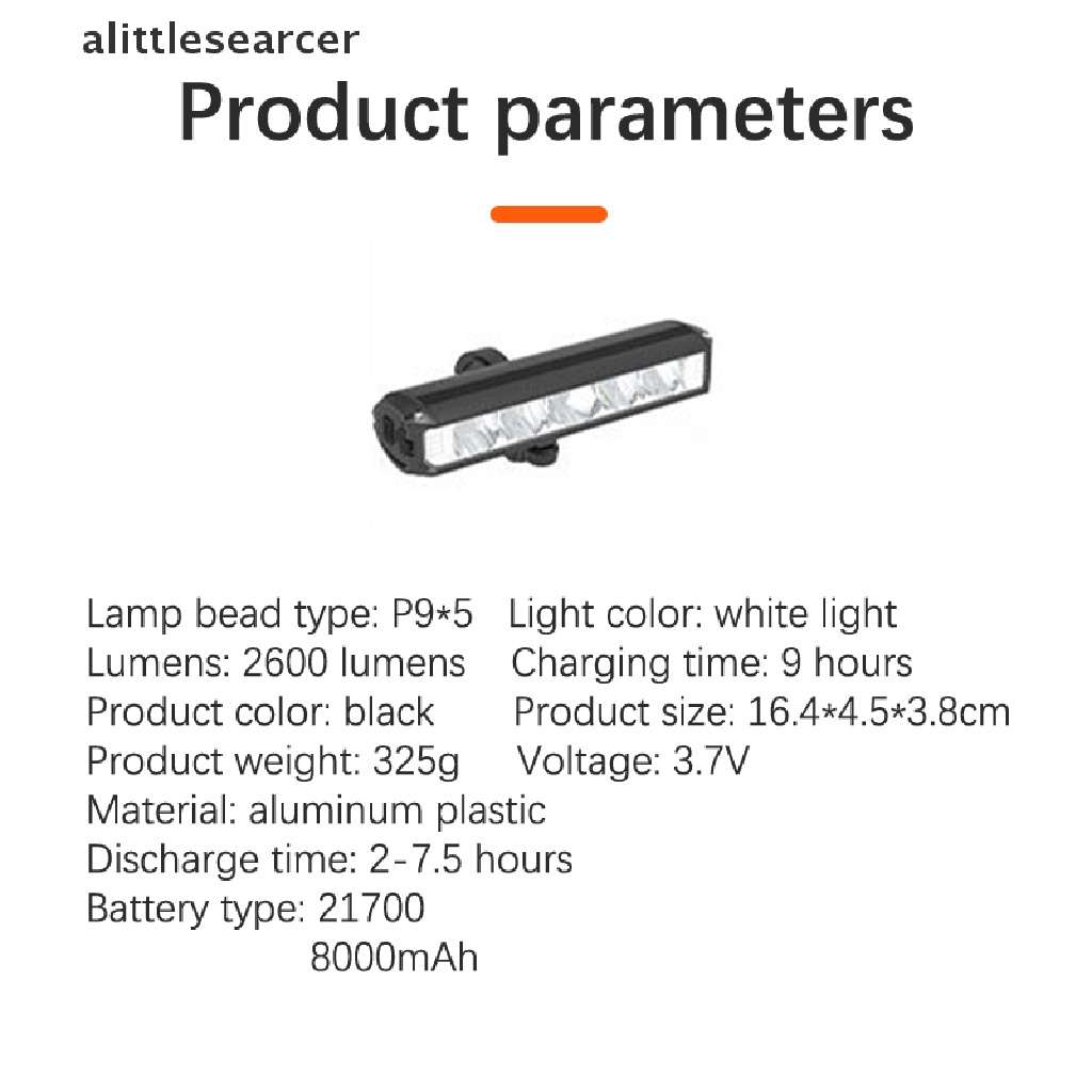 Đèn Pin 8000mAh 2600 Lumen Chống Nước Có Cổng Sạc USB Cho Xe Đạp Leo Núi
