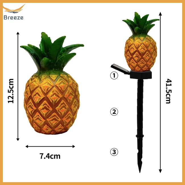 Đèn Led Ip44 Sử Dụng Năng Lượng Mặt Trời Chống Thấm Nước Hình Quả Dứa Xương Rồng Trang Trí Sân Vườn