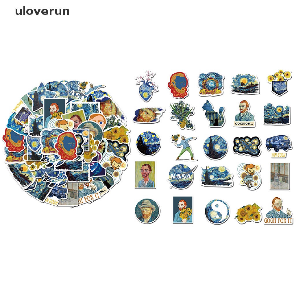 Set 40 Sticker Vincent Willem Van Gogh Trang Trí Nghệ Thuật