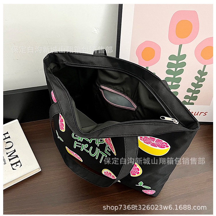 Túi vải canvas tote bag có khóa kéo và ngăn trong túi xách vải đi học đeo vai totebag giá rẻ Totte.store T05