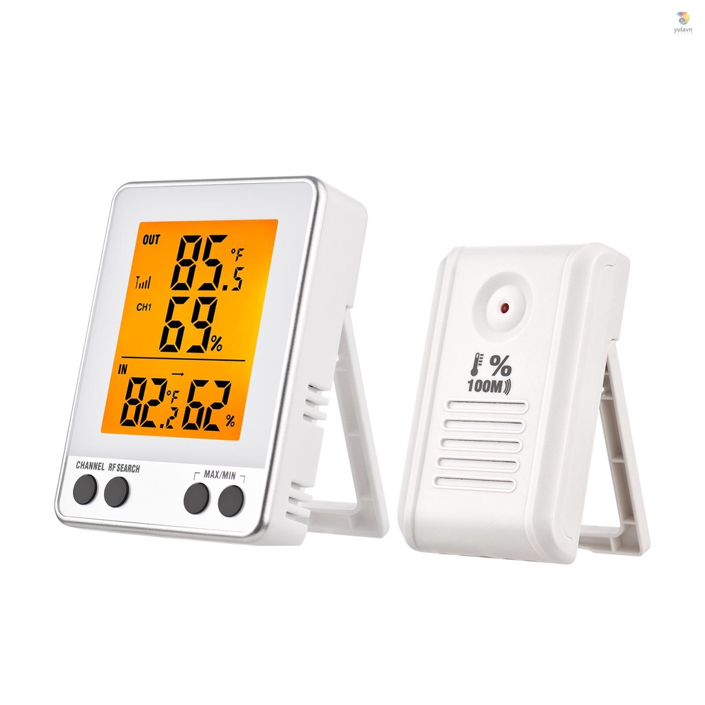 Nhiệt Kế Kỹ Thuật Số Cảm Biến 328ft / 100m Có Đèn Nền Tiện Dụng Cho Gia Đình / Văn Phòng