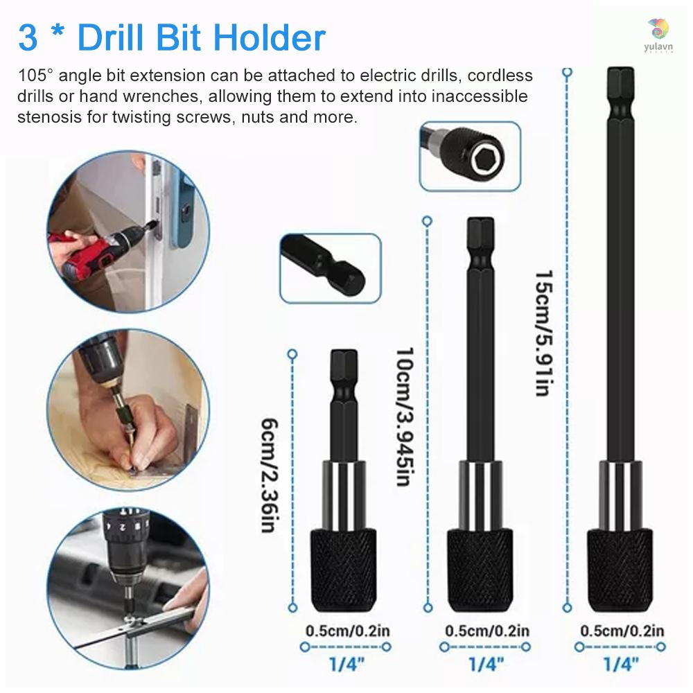 Bộ 21 Mũi Khoan Mở Rộng Linh Hoạt Kèm 105 Độ yala° Bộ Đầu Nối Dài Mũi Khoan + Giá Đỡ 1 / 2 3 / 8 1 / 4 inch Thông Dụng