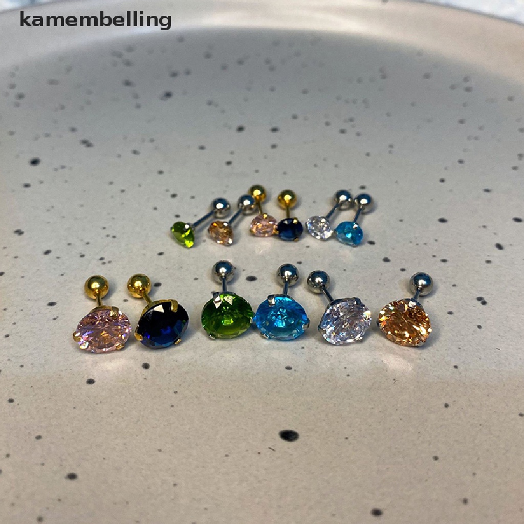 1 Khuyên Tai Đính Đá Thời Trang Nữ Tính 5 / 8mm