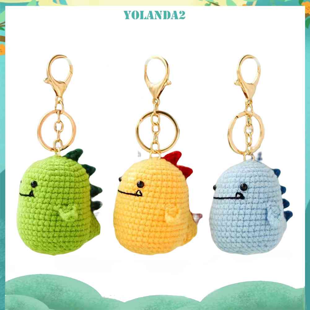 Móc Khóa Hình Khủng Long Đan Len Dễ Thương Cho Người Mới Bắt Đầu