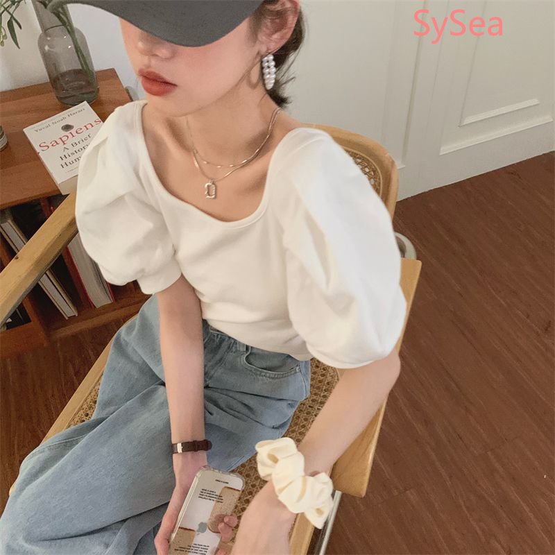 Áo Kiểu Tay Phồng Hở Lưng Thắt Nơ Phong Cách Pháp Cho Nữ