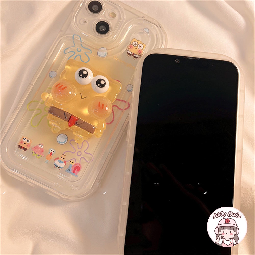 Ốp Điện Thoại TPU Mềm Trong Suốt Chống Mồ Hôi In Hình Spongebob Cho IPhone 14 Pro Max 13 12 11 Pro Max X XS Max