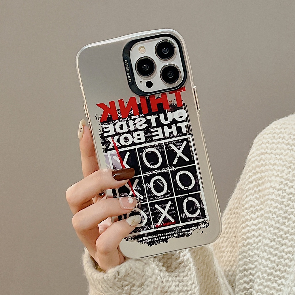 Ốp Điện Thoại TPU Mềm Họa Tiết Nhãn Hiệu Mạ Điện Màu Bạc Bảo Vệ Toàn Diện Cho iphone 13 14 12 11 pro max