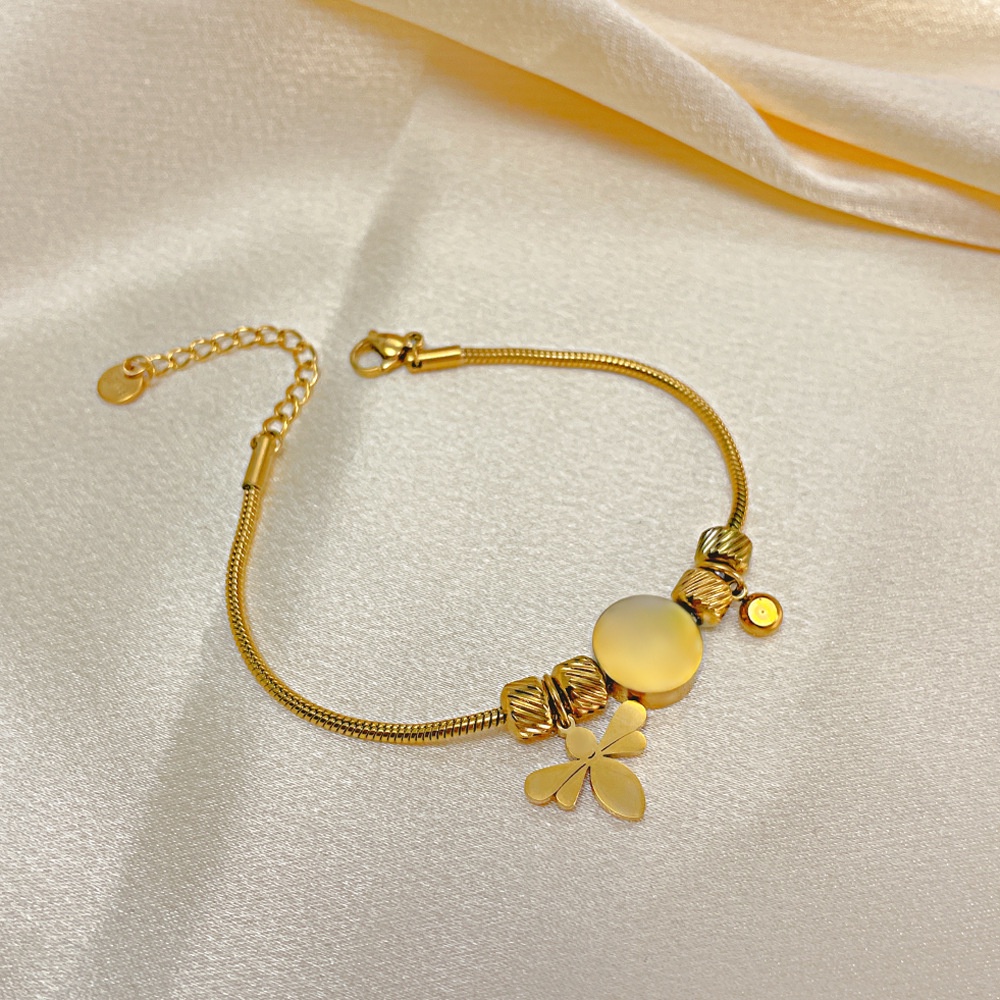 Vòng Tay Trang Sức Bằng Thép Titan Hình Chuồn Chuồn Ba Chiều Màu Sắc Phong Cách Âu Mỹ