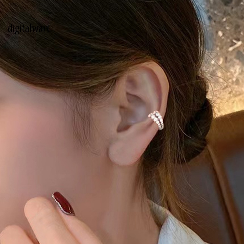 Kỹ Thuật Số| 1 Bông Tai Đính Kim Cương Giả Lấp Lánh Nhiều Lớp Màu Sắc Sống Động Không Cần Khoan Lỗ Dành Cho Nữ