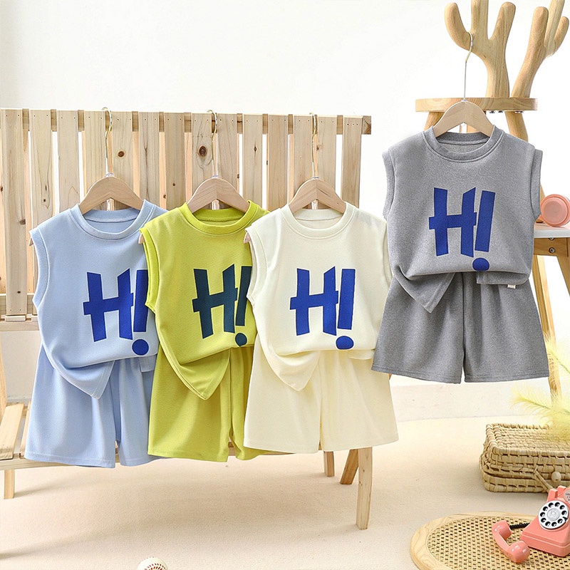 Bộ quần áo sát nách JOYNCLEON thoáng khí phong cách Hàn Quốc thời trang mùa hè cho bé