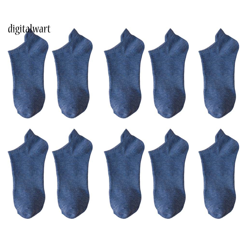 Kỹ Thuật Số| Bộ 5 Đôi Vớ Cotton Chống Trượt Thoáng Khí Màu Sắc Đơn Giản