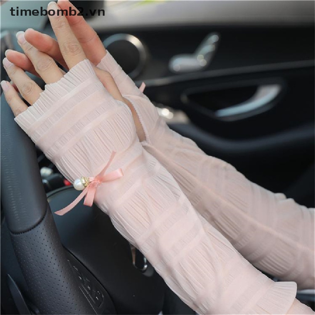 { # Găng Tay Dài Bằng Lụa Mát Chống Nắng Và Tia UV Thời Trang Mùa Hè