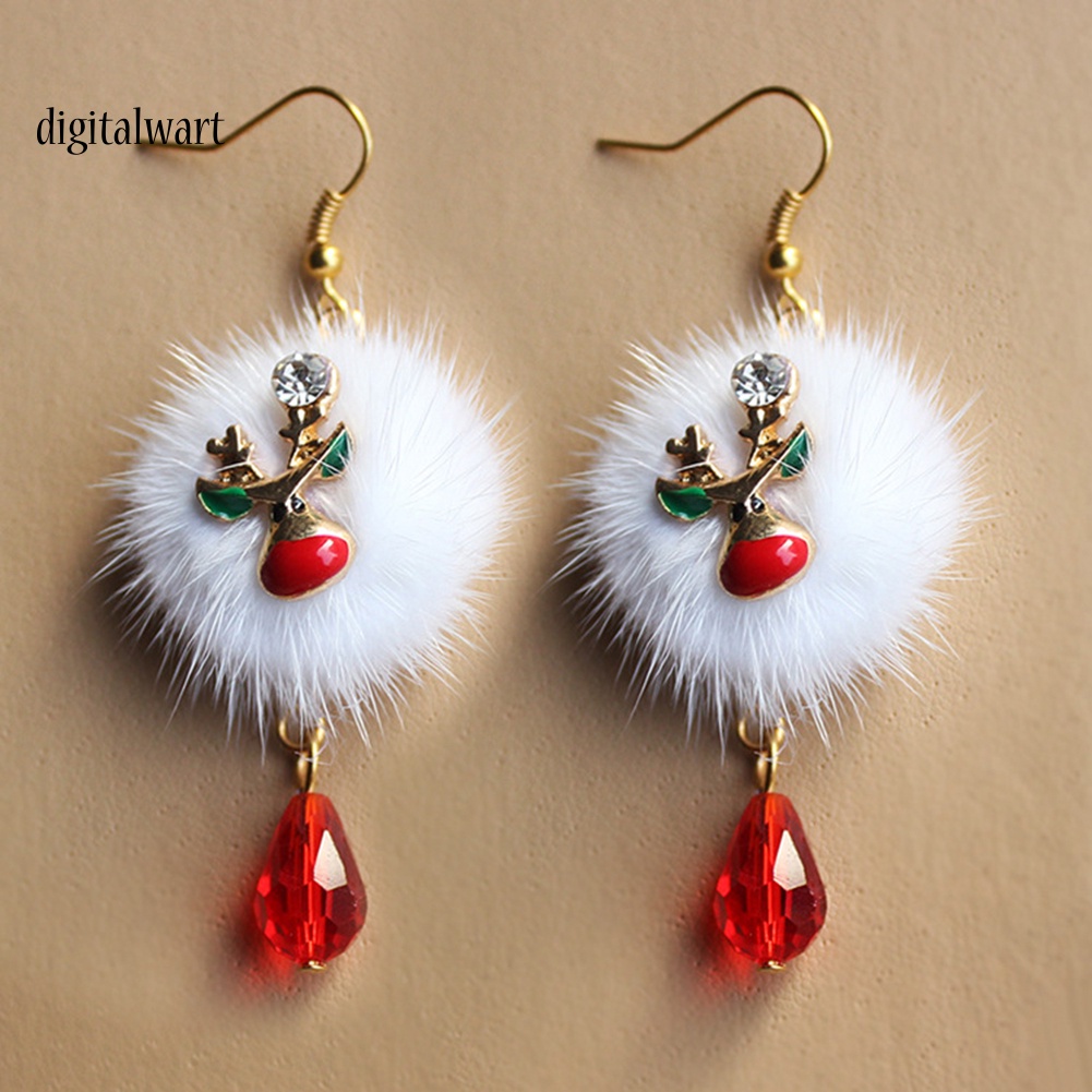 Kỹ Thuật Số| Bông Tai HợP Kim HìNh Ông Già Noen ĐíNh Đá Xinh XắN