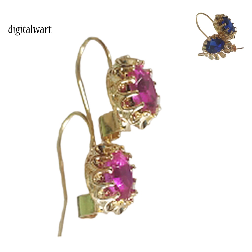 Kỹ Thuật Số| 1 Đôi Bông Tai Hình Oval Đính Kim Cương Giả Thời Trang