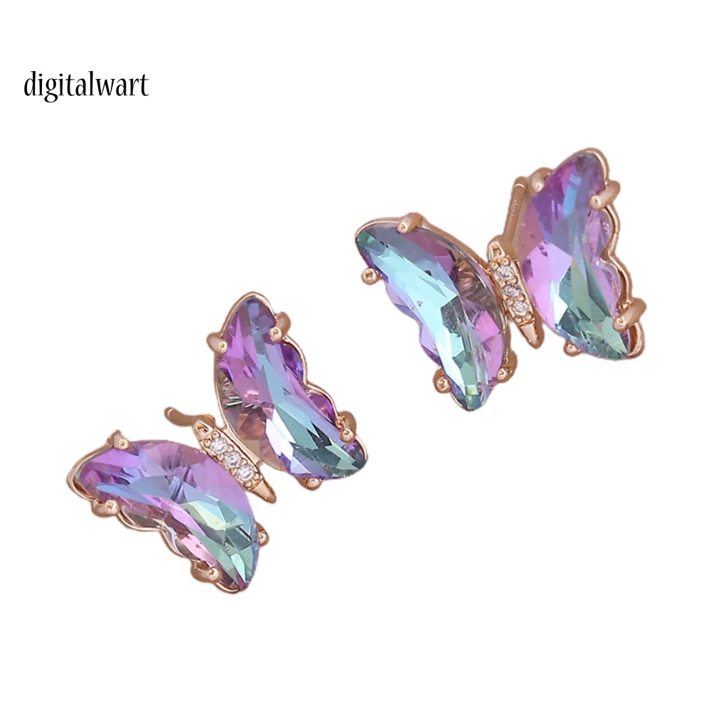 Kỹ Thuật Số| 1 Cặp Bông Tai Hình Bướm Màu Sắc Gradient Ngọt Ngào Lâu Trôi Dành Cho Nữ