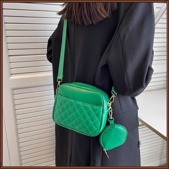 Túi Đeo Chéo Bằng Da Pu Màu Trơn Đơn Giản Thời Trang Cho Nữ