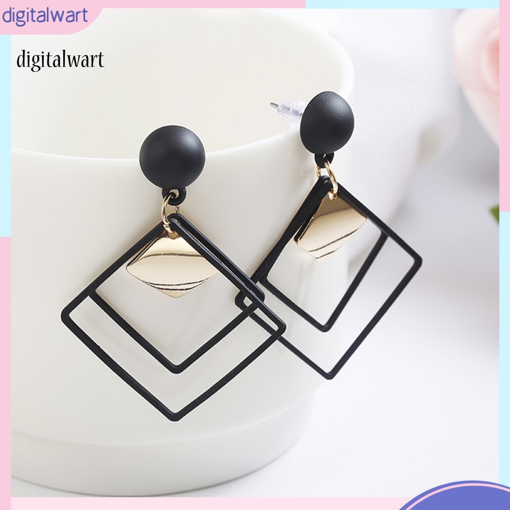 Kỹ Thuật Số| 1 Đôi Bông Tai Hình Thoi Đôi Kiểu Tối Giản Thời Trang Sành Điệu Cho Nữ