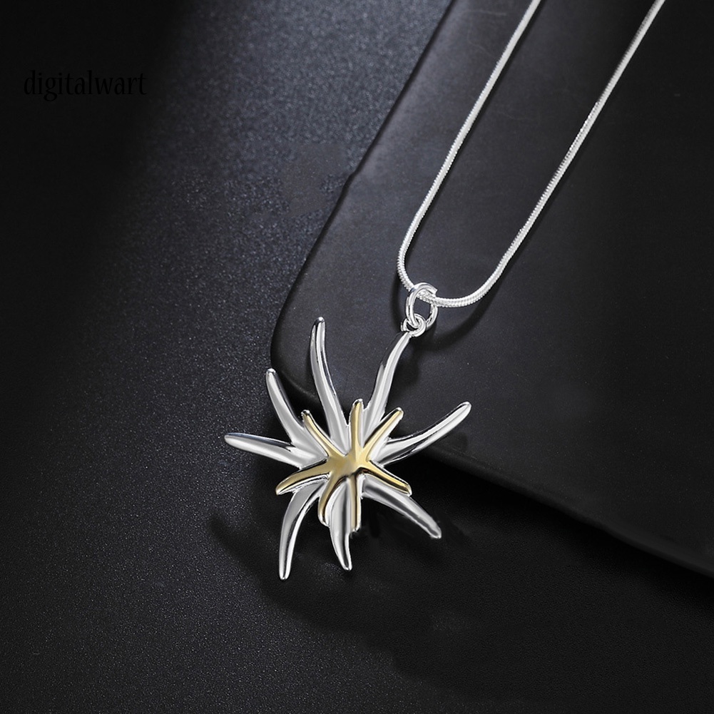 Kỹ Thuật Số| 1 Dây Chuyền Mạ Bạc 925 Mặt Hình Sao Biển