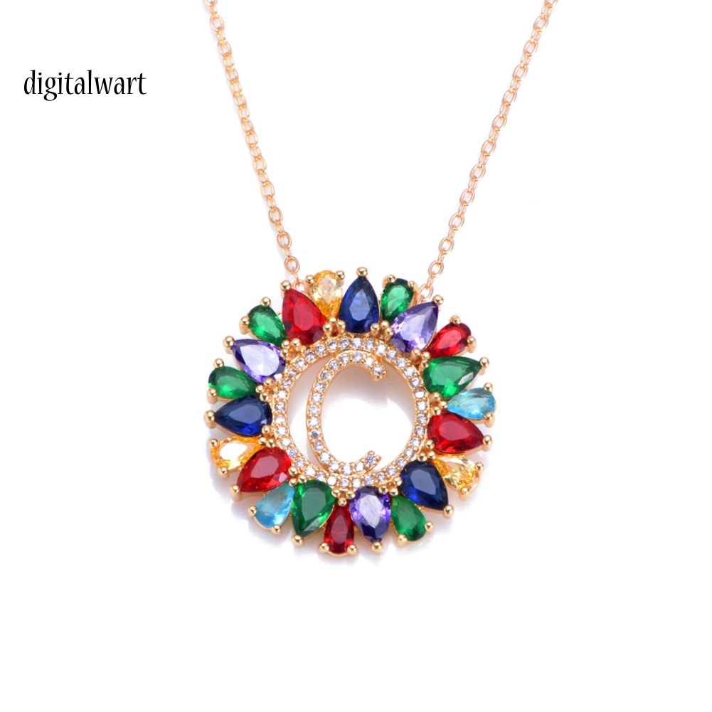 Kỹ Thuật Số| Vòng cổ HợP Kim ĐíNh Đá HìNh TròN MàU CầU VồNg