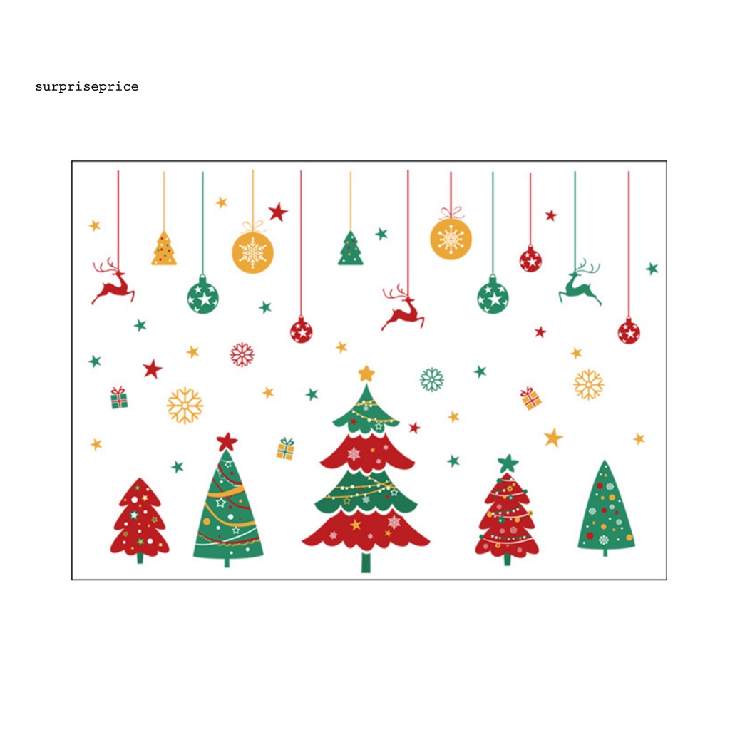 1 Bộ Sticker PVC Dán Tường Tự Dính Họa Tiết Giáng Sinh Trang Trí Nhà Cửa