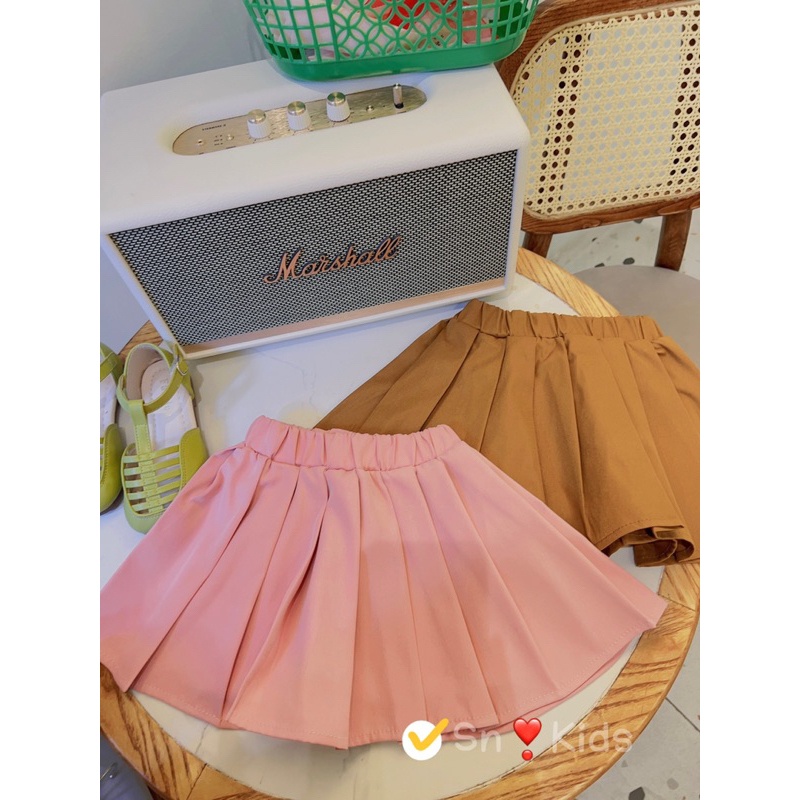 Set chân váy dập ly áo gấu bé gái Jane SnKids 10-30kg