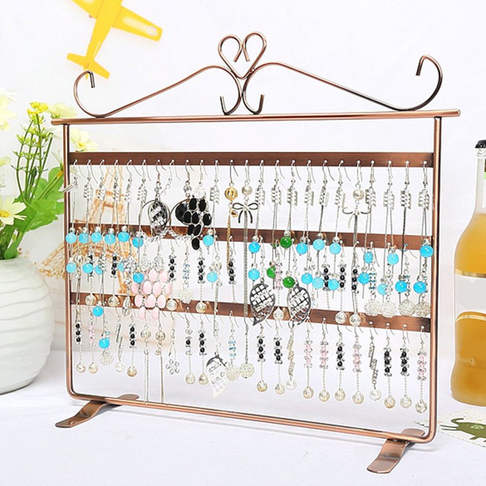 72 Hole Earrings Ear Studs Display Holder Stand Jewelry Organizer Rack