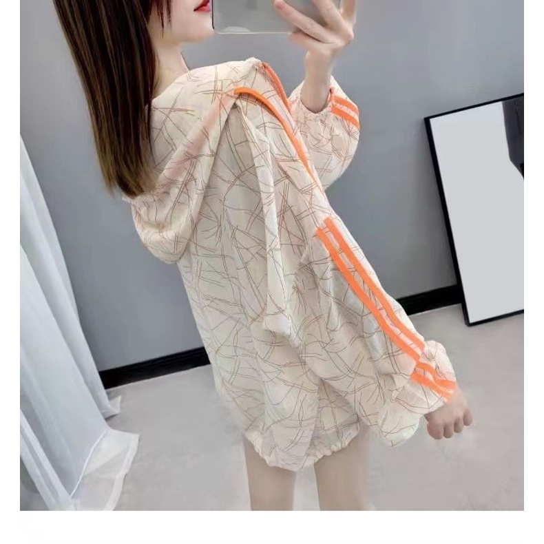 Áo Khoác Chống Nắng Dài Tay Có Mũ Trùm Thời Trang Đi Biển Cho Nữ