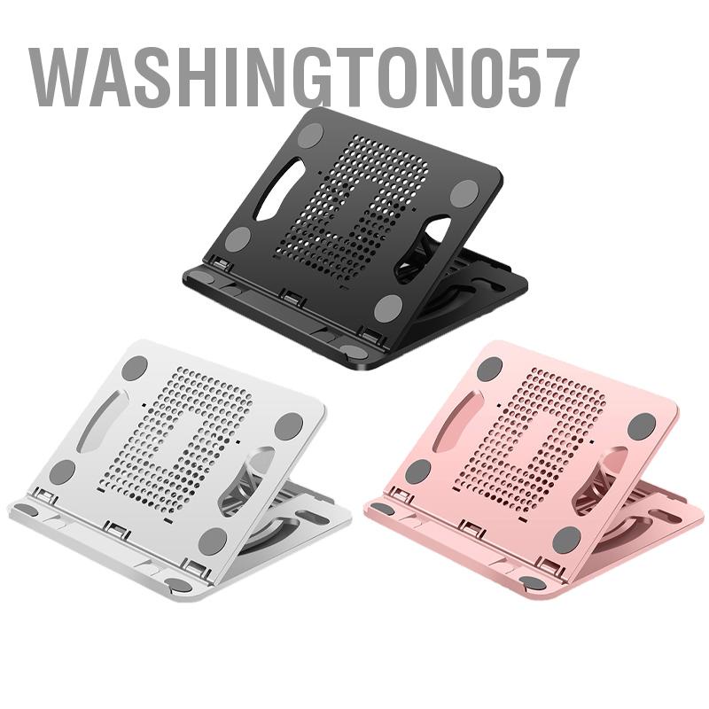 Washington057 Giá đỡ máy tính xách tay Silicone PP và ABS Có thể gập lại 8 bánh răng Đế làm mát di động có điều chỉnh để việc tại nhà