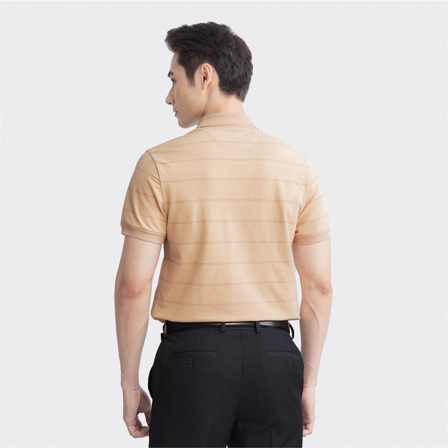 Áo polo ngắn tay ARISTINO phom regular fit suông nhẹ, họa tiết kẻ ngang tinh tế, trẻ trung - APS142S3