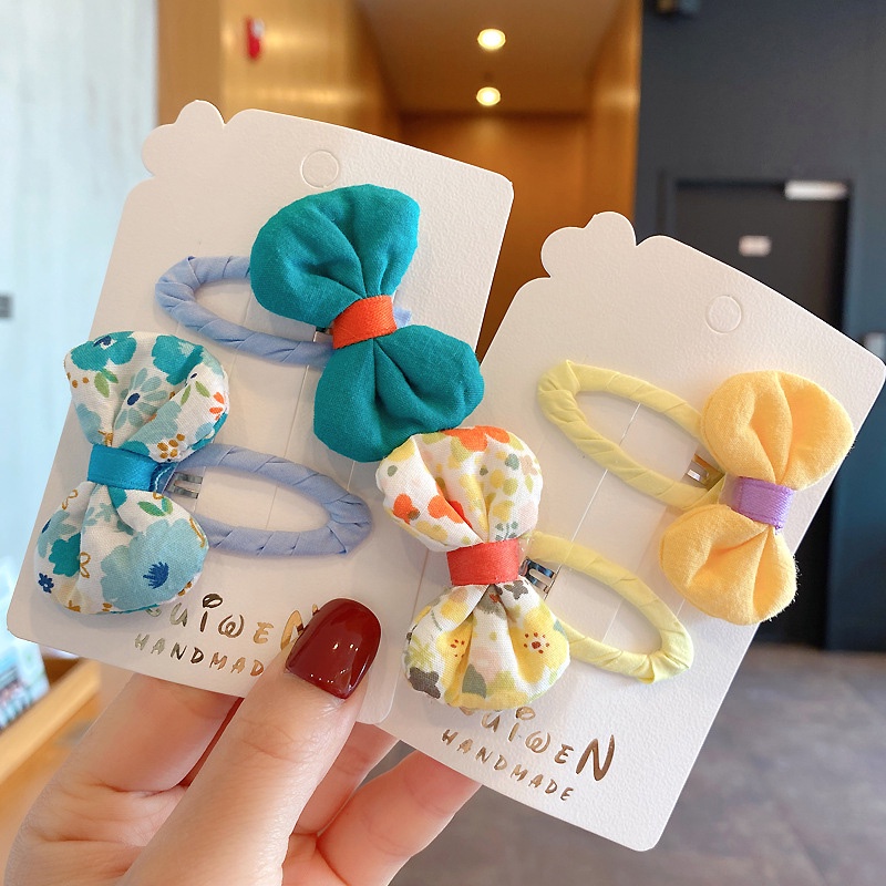 Set 2 Kẹp Tóc Nơ Dễ Thương Cho Bé Gái