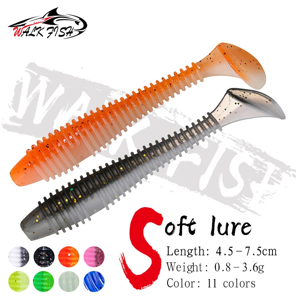 Bộ 10 Mồi Sâu Giả Câu Cá Bằng Silicon Mềm 4.5cm 5.5cm 6.5cm 7cm 7.5cm