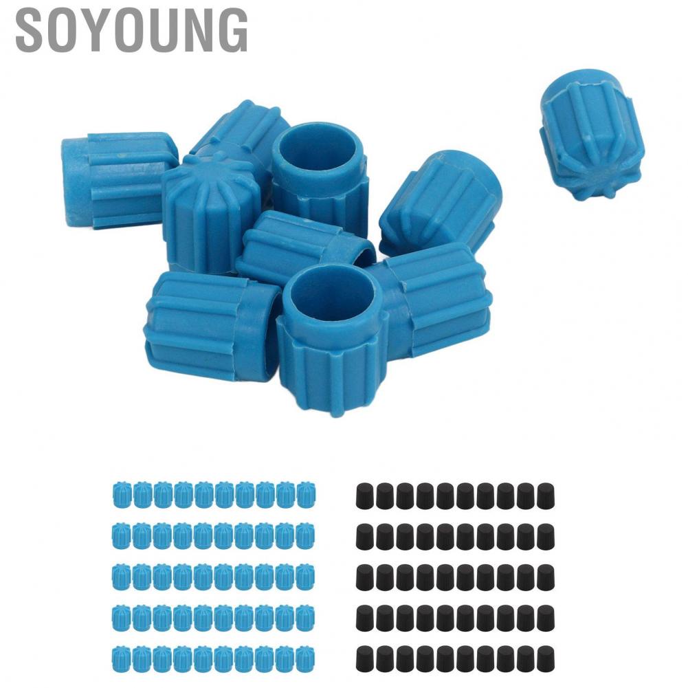 Soyoung Car Valve Dust Cover  Air Conditioning Caps ABS Plastic 50PCS for Vehicle Modification