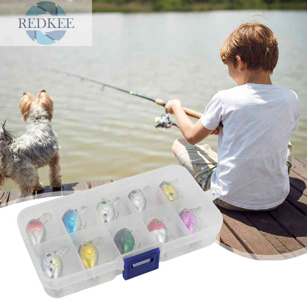 Set 10 Mồi Giả Nhử Cá Bằng Nhựa Gắn Kèm Móc Câu