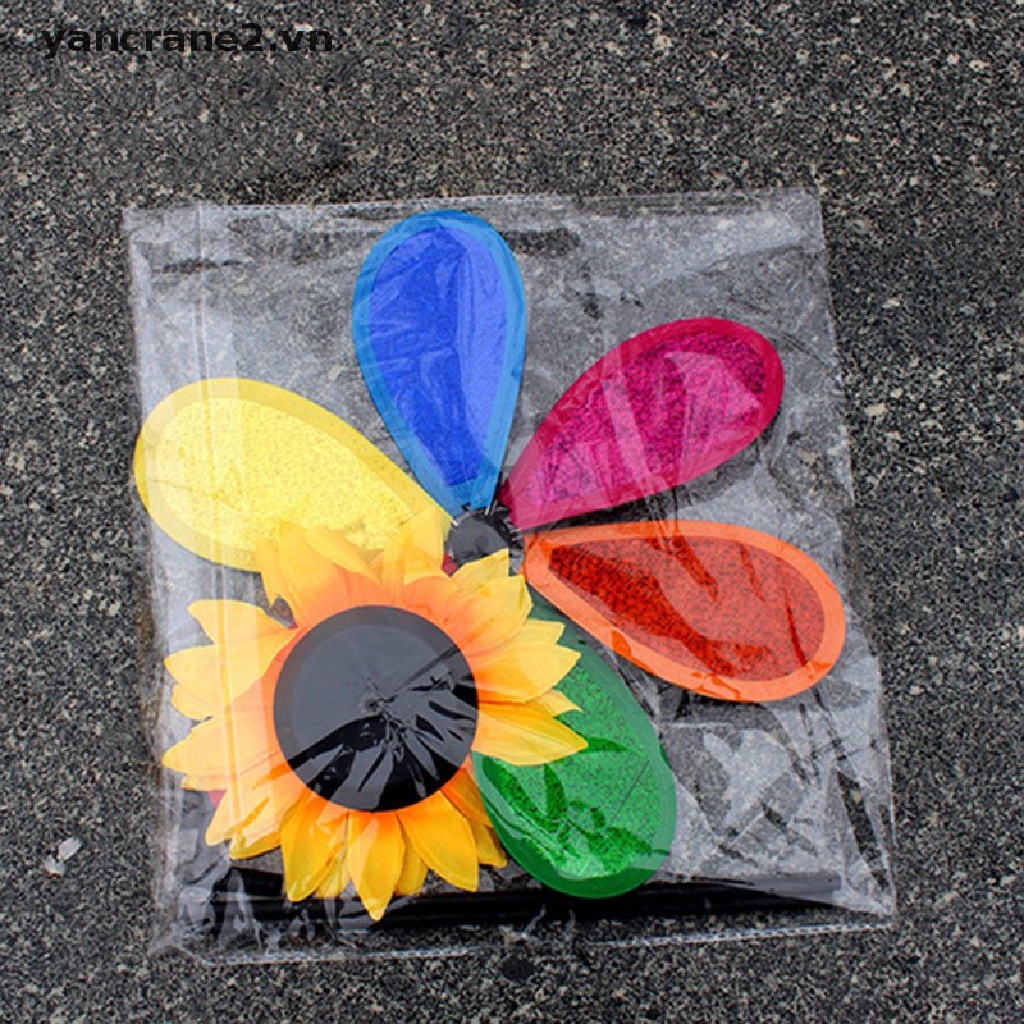 {YAN2} Mới} Chong Chóng Gió Hoa Hướng Dương Nhiều Màu Trang Trí Sân Vườn Ngoài Trời {yancrane2.vn}