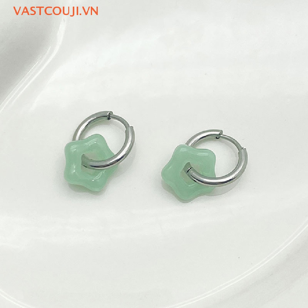 Khuyên Tai Hình Ngôi Sao Năm Cánh Phong Cách Gothic Thời Trang Hàn Quốc VASTJI Y2k Y2k
