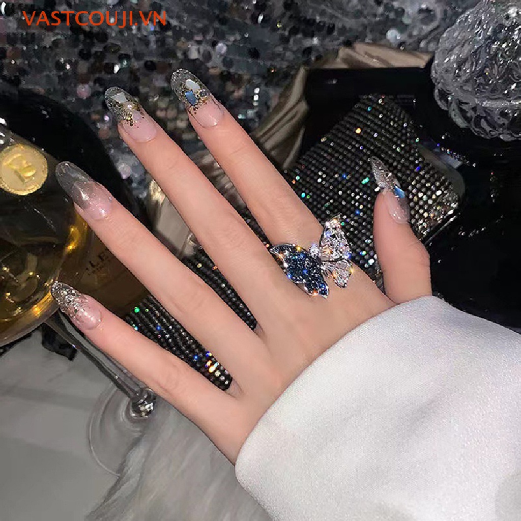 Nhẫn Hình Bướm Bằng Kim Loại Phong Cách Gothic Thời Trang Cho Nữ