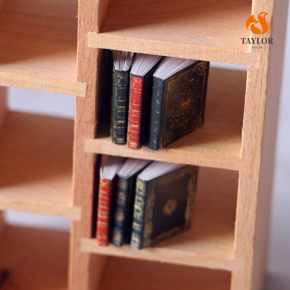 Mô hình cuốn sách mini phong cách Châu Âu cổ điển cho nhà búp bê 1:12