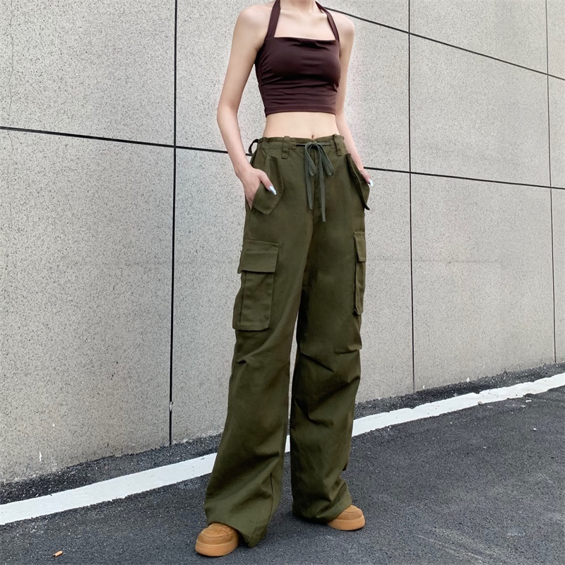 Quần Dài Phong Cách Retro RENJIANVSHENG Hàn Quốc Độc Đáo