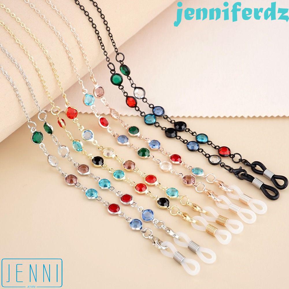 Dây Xích Kim Loại Đeo Mắt Kính JENIFERDZ|Dây Chuyền Chuỗi Hạt Kim Loại Nhiều Màu Sắc|Dây Đeo Cổ Mặt Nạ Đính Đá