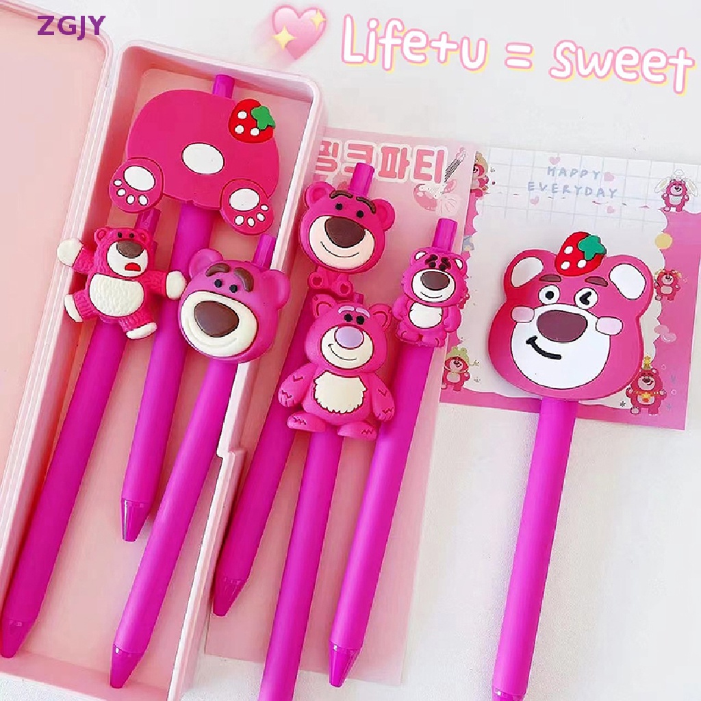 1 Bút Mực Gel Dạng Nhấn Hình Chú Gấu Hoạt Hình Dễ Thương Mới