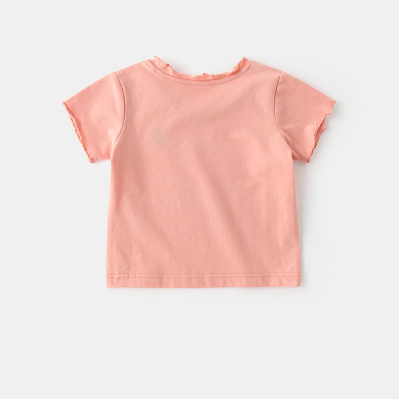 Áo Thun Cotton Mềm Thoáng Khí Tay Ngắn In Họa Tiết Trái Cây Dễ Thương Thời Trang Mùa Hè Cho Bé Gái