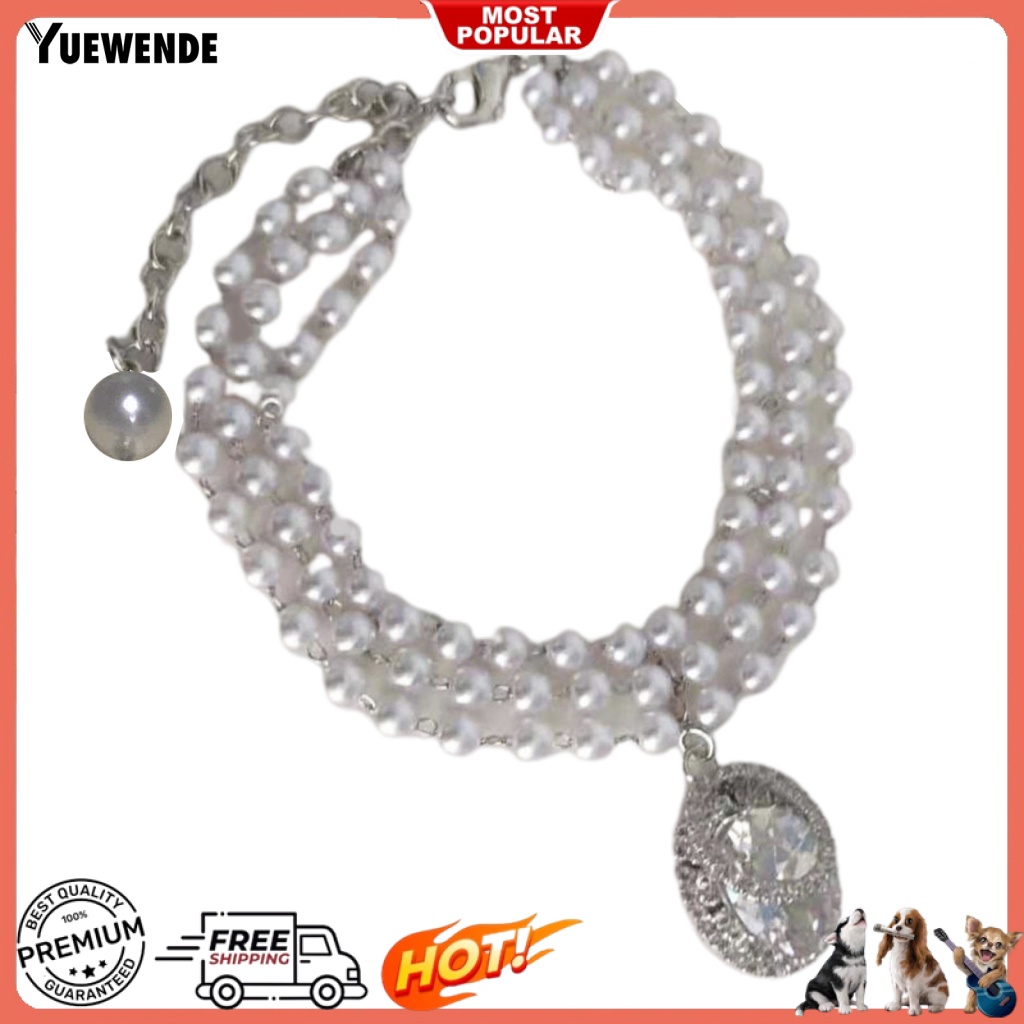 Ye.b Vòng Cổ Màu Bạc Lấp Lánh Dễ Phối Đồ Mặc Hàng Ngày Cho Chó Mèo